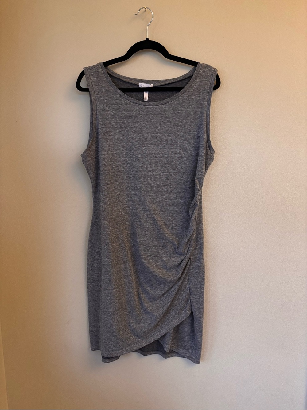 Leith Gray Sleeveless Ruched Side Mini Dress
